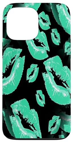 Zärtliches Aqua-Lippenmuster von Two Kisses Collided Lip Hülle für iPhone 13 Pro Max Zärtliches Aqua-Lippenmuster von Two Kisses Collided Lip Hülle für iPhone 13 Pro Max von Lipstick Kisses Tees And KissMark Gifts by taiche