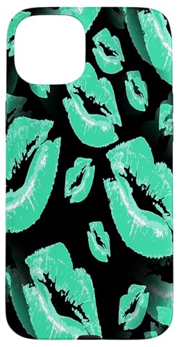 Zärtliches Aqua-Lippenmuster von Two Kisses Collided Lip Hülle für iPhone 15 Plus Zärtliches Aqua-Lippenmuster von Two Kisses Collided Lip Hülle für iPhone 15 Plus von Lipstick Kisses Tees And KissMark Gifts by taiche