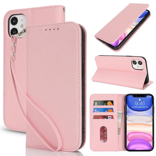Lipvina Handyhülle für iPhone 11.Premium PU-Leder Handyhülle mit Kartenfach,Standfunktion,RFID-Schutz.Klapphülle und Handytasche aus lederhülle,kompatibel für das iPhone 11,Rosa von Lipvina