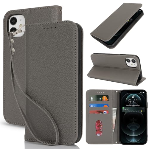 Lipvina Handyhülle für iPhone 12/12 Pro.Premium PU-Leder Handyhülle mit Kartenfach,Standfunktion,RFID-Schutz.Klapphülle und Handytasche aus lederhülle,kompatibel für das iPhone 12/12 Pro,Graue Lipvina Handyhülle für iPhone 12/12 Pro.Premium PU-Leder Handyhülle mit Kartenfach,Standfunktion,RFID-Schutz.Klapphülle und Handytasche aus lederhülle,kompatibel für das iPhone 12/12 Pro,Graue von Lipvina