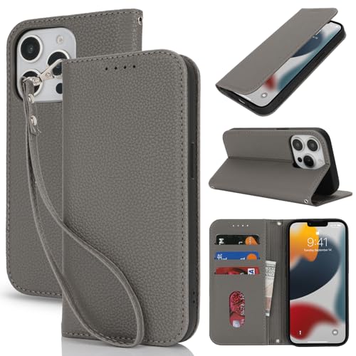 Lipvina Handyhülle für iPhone 13 Pro Max / 12 Pro Max.Premium PU-Leder Handyhülle mit Kartenfach,Standfunktion,RFID-Schutz.Klapphülle und Handytasche aus lederhülle,Graue Lipvina Handyhülle für iPhone 13 Pro Max / 12 Pro Max.Premium PU-Leder Handyhülle mit Kartenfach,Standfunktion,RFID-Schutz.Klapphülle und Handytasche aus lederhülle,Graue von Lipvina