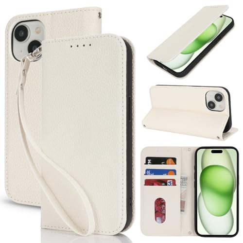 Lipvina Handyhülle für iPhone 15 Plus / 14 Plus.Premium PU-Leder Handyhülle mit Kartenfach,Standfunktion,RFID-Schutz.Klapphülle und Handytasche aus lederhülle,Weiß Lipvina Handyhülle für iPhone 15 Plus / 14 Plus.Premium PU-Leder Handyhülle mit Kartenfach,Standfunktion,RFID-Schutz.Klapphülle und Handytasche aus lederhülle,Weiß von Lipvina