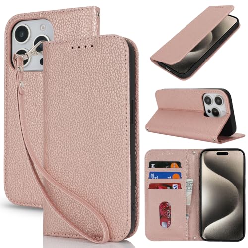 Lipvina Handyhülle für iPhone 15 Pro Max.Premium PU-Leder Handyhülle mit Kartenfach,Standfunktion,RFID-Schutz.Klapphülle und Handytasche aus lederhülle,kompatibel für das iPhone 15 Pro Max,Rose Gold Lipvina Handyhülle für iPhone 15 Pro Max.Premium PU-Leder Handyhülle mit Kartenfach,Standfunktion,RFID-Schutz.Klapphülle und Handytasche aus lederhülle,kompatibel für das iPhone 15 Pro Max,Rose Gold von Lipvina