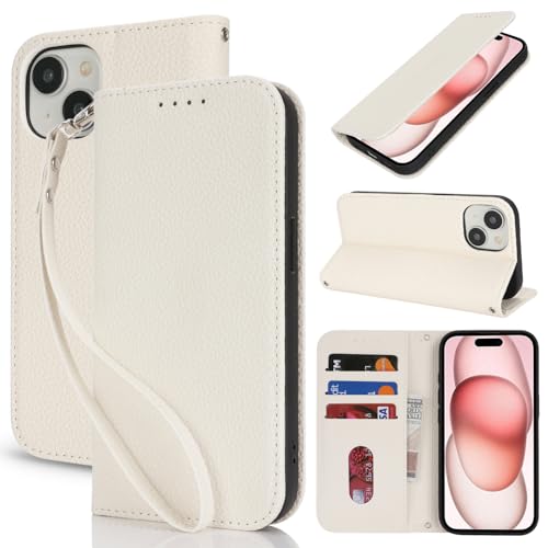 Lipvina Handyhülle für iPhone 15.Premium PU-Leder Handyhülle mit Kartenfach,Standfunktion,RFID-Schutz.Klapphülle und Handytasche aus lederhülle,kompatibel für das iPhone 15,Weiß Lipvina Handyhülle für iPhone 15.Premium PU-Leder Handyhülle mit Kartenfach,Standfunktion,RFID-Schutz.Klapphülle und Handytasche aus lederhülle,kompatibel für das iPhone 15,Weiß von Lipvina