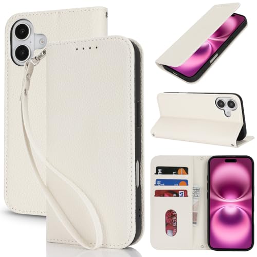 Lipvina Handyhülle für iPhone 16 Plus.Premium PU-Leder Handyhülle mit Kartenfach,Standfunktion,RFID-Schutz.Klapphülle und Handytasche aus lederhülle,kompatibel für das iPhone 16 Plus,Weiß Lipvina Handyhülle für iPhone 16 Plus.Premium PU-Leder Handyhülle mit Kartenfach,Standfunktion,RFID-Schutz.Klapphülle und Handytasche aus lederhülle,kompatibel für das iPhone 16 Plus,Weiß von Lipvina