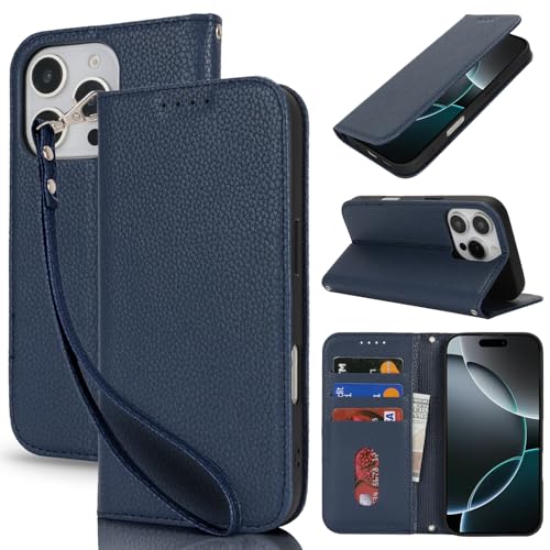 Lipvina Handyhülle für iPhone 16 Pro Max.Premium PU-Leder Handyhülle mit Kartenfach,Standfunktion,RFID-Schutz.Klapphülle und Handytasche aus lederhülle,kompatibel für das iPhone 16 Pro Max,Blau Lipvina Handyhülle für iPhone 16 Pro Max.Premium PU-Leder Handyhülle mit Kartenfach,Standfunktion,RFID-Schutz.Klapphülle und Handytasche aus lederhülle,kompatibel für das iPhone 16 Pro Max,Blau von Lipvina