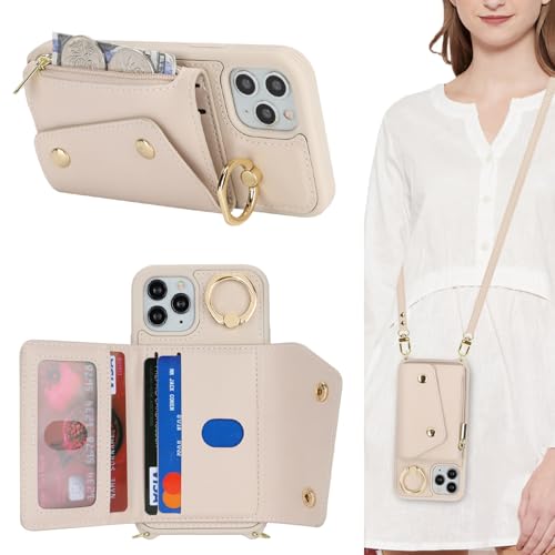 Lipvina Hülle für iPhone 11 Pro Hülle mit Band Kartenhalter handyhülle Hülle für iPhone 11 Pro mit Reißverschluss Band Ring Ständer Case für Frauen - weiß Lipvina Hülle für iPhone 11 Pro Hülle mit Band Kartenhalter handyhülle Hülle für iPhone 11 Pro mit Reißverschluss Band Ring Ständer Case für Frauen - weiß von Lipvina