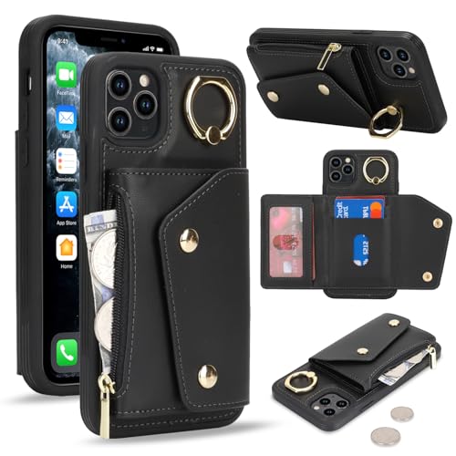 Lipvina für iPhone 11 Pro Max Hülle mit Kartenhalter Handyhülle mit Schlüsselanhänger Hülle geldbörse Leder Reißverschluss für Herren und Damen - Schwarzer Lipvina für iPhone 11 Pro Max Hülle mit Kartenhalter Handyhülle mit Schlüsselanhänger Hülle geldbörse Leder Reißverschluss für Herren und Damen - Schwarzer von Lipvina
