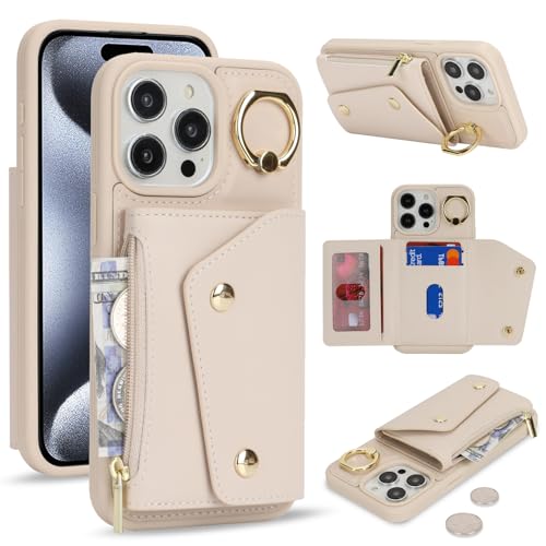 Lipvina für iPhone 14 Plus Hülle mit Kartenhalter Handyhülle mit Schlüsselanhänger Hülle geldbörse Leder Reißverschluss für Herren und Damen - Aprikose Lipvina für iPhone 14 Plus Hülle mit Kartenhalter Handyhülle mit Schlüsselanhänger Hülle geldbörse Leder Reißverschluss für Herren und Damen - Aprikose von Lipvina