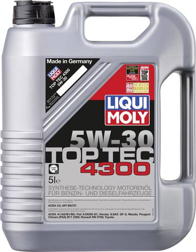 Liqui Moly 5W-30 TOP TEC 4300 3741 Motoröl 5l Liqui Moly 5W-30 TOP TEC 4300 3741 Motoröl 5l von Liqui Moly