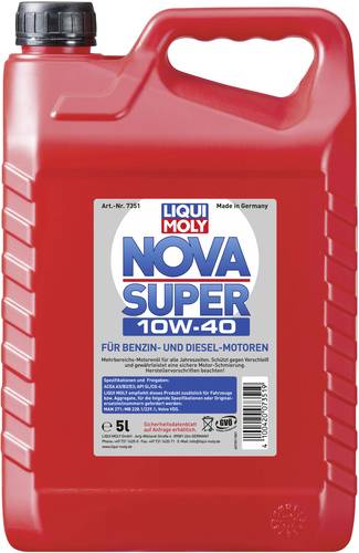 Liqui Moly Nova Super 10W-40 7351 Leichtlaufmotoröl 5l Liqui Moly Nova Super 10W-40 7351 Leichtlaufmotoröl 5l von Liqui Moly