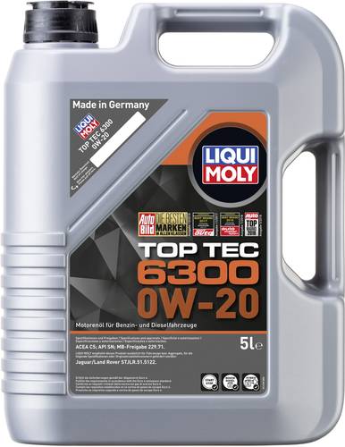 Liqui Moly Top Tec 6300 0W-20 21211 Leichtlaufmotoröl 5l Liqui Moly Top Tec 6300 0W-20 21211 Leichtlaufmotoröl 5l von Liqui Moly