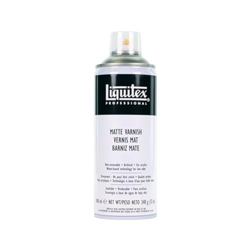 Liquitex 3950020 Professional Spray Paint - Acrylfarbspray auf Wasserbasis, lichtecht, 400 ml, matt Firnis, ideal für den Schutz und die Versiegelung von Kunstwerken, Malerei und DIY-Projekten von Liquitex