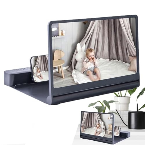 HD-Display-Verstärker – HD-Monitorverstärker 12 Zoll mit zwei Lautsprechern, -Telefon-Bildschirmlupe für , Videos, Lesen, Spiele von Liqzirtu