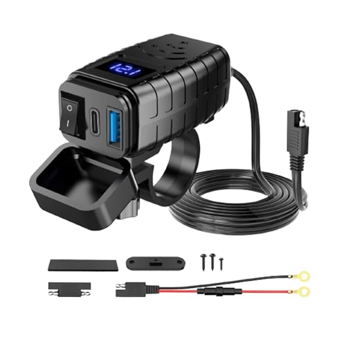 Motorrad -Telefon Ladegerät - Motorrad USB -Ladesteck, Motorrad -Telefonladegerät | Motorrad -USB -Ladegerät mit Voltmeter, Hochgeschwindigkeits -Motorrad -Telefonladegerät für Telefontablettenkamera Motorrad -Telefon Ladegerät - Motorrad USB -Ladesteck, Motorrad -Telefonladegerät | Motorrad -USB -Ladegerät mit Voltmeter, Hochgeschwindigkeits -Motorrad -Telefonladegerät für Telefontablettenkamera von Liqzirtu