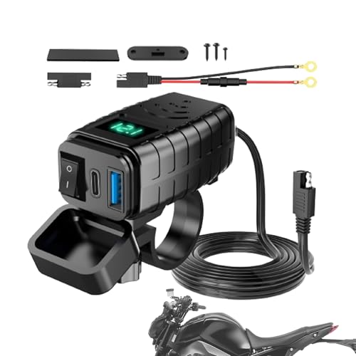 Motorrad USB -Ladegerät - Voltmeter Motorrad USB -Ladegerät, Telefon -Lade -Kit | -Telefonladegerät mit, Hochleistungsmotorrad -Telefonladegerät für Telefon -Tablet -Kamera Motorrad USB -Ladegerät - Voltmeter Motorrad USB -Ladegerät, Telefon -Lade -Kit | -Telefonladegerät mit, Hochleistungsmotorrad -Telefonladegerät für Telefon -Tablet -Kamera von Liqzirtu