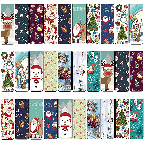 30 Stück Lesezeichen Weihnachten,Lesezeichen Magnetisch,Lesezeichen mit Schneemann Weihnachtsbaum Muster,Magnetische Lesezeichen Kinder,Magnetlesezeichen,Magnetic Bookmark,Markierungen lesezeichen von Lircentoud