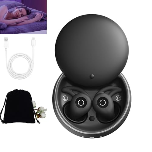 Lircofi Novonell Snooze Pods Pro, Novonell Sleep Pods, Snoozepods Pro Anti-Schnarch Kopfhorer with ANC, Anti Snore Headphones for Side Sleepers, Schlafkopfhörer Noise Cancelling (Black) von Lircofi