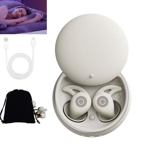Lircofi Novonell Snooze Pods Pro, Novonell Sleep Pods, Snoozepods Pro Anti-Schnarch Kopfhorer with ANC, Anti Snore Headphones for Side Sleepers, Schlafkopfhörer Noise Cancelling (White) von Lircofi