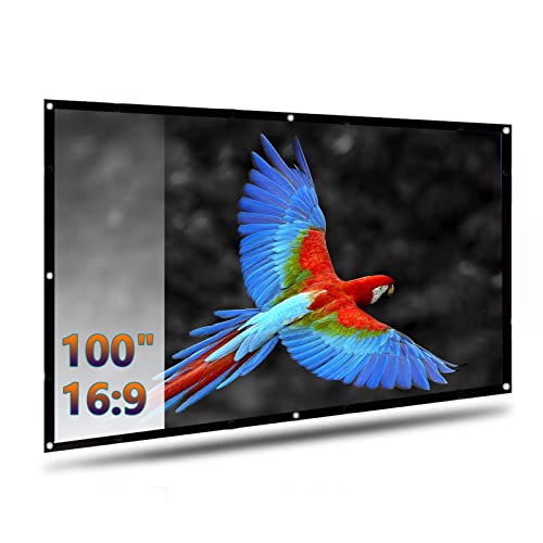 Beamer Leinwand 100 Zoll, Lisowod Projektionsleinwand Outdoor 16: 9 HD, Tragbare Faltbar Anti-Falten Projektion leinwand, Projektor Leinwand für Camping und Heimkino Beamer Leinwand 100 Zoll, Lisowod Projektionsleinwand Outdoor 16: 9 HD, Tragbare Faltbar Anti-Falten Projektion leinwand, Projektor Leinwand für Camping und Heimkino von Lisowod