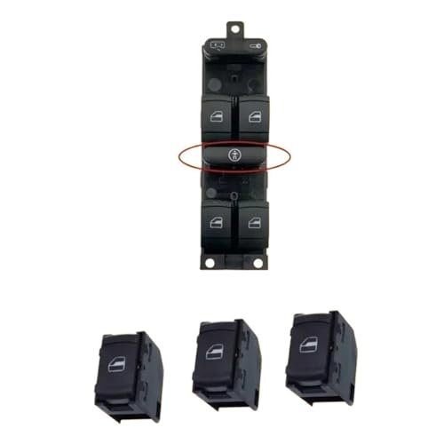 Elektrischer Fensterheberschalter Für Bora Für Jetta Für Golf MK4 Für Passat B5 Auto Fensterheber Control Schalter Taste 9pin 1J4959857 3BD959857(People Set) von Litemai