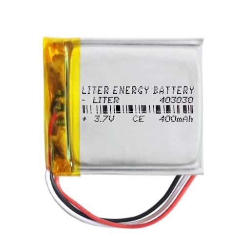 Akku 3 Batteriekabel 403030 LiPo 3.7V 400mAh 1.48Wh 1S 5C Liter Energy Battery Wiederaufladbar mit PCM Thermistor NTC für Elektronik - Nicht geeignet für Funksteuerung 32x30x4mm (3P|400mAh|403030) von Liter energy battery