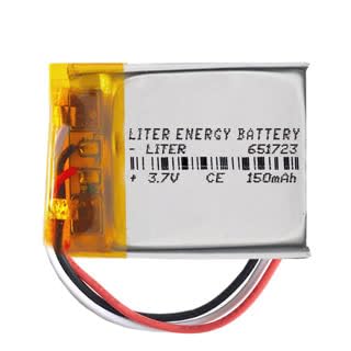 Akku 3 Batteriekabel 651723 LiPo 3.7V 150mAh 0.555Wh 1S 5C Liter Energy Battery Wiederaufladbar mit PCM Thermistor NTC für Elektronik - Nicht geeignet für Funksteuerung 25x17x6.5mm (3P|150mAh|651723) von Liter energy battery