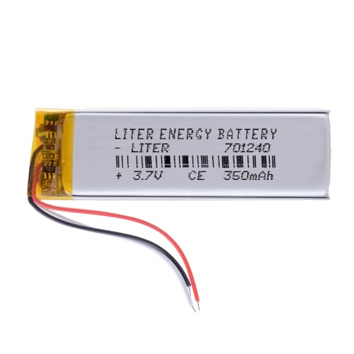 Akku 3 Batteriekabel 701240 LiPo 3.7V 350mAh 1.295Wh 1S 5C Liter Energy Battery Wiederaufladbar mit PCM Thermistor NTC für Elektronik - Nicht geeignet für Funksteuerung 42x12x7mm (3P|350mAh|701240) von Liter energy battery