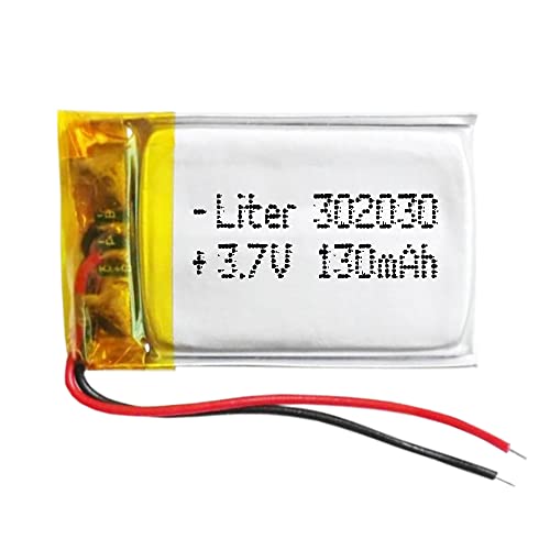 Akku 302030 LiPo 3.7V 130mAh 0.481Wh 1S 5C Liter Energy Battery Lithium Polymer Batterien Schutzplatine für Elektronik Wiederaufladbar - Nicht geeignet für Funksteuerung 32x30x4mm (130mAh|302030) von Liter energy battery