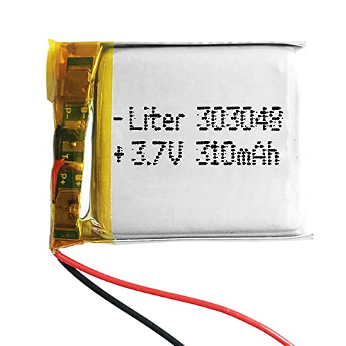 Akku 303048 LiPo 3.7V 310mAh 1.147Wh 1S 5C Liter Energy Battery Lithium Polymer Batterien Schutzplatine für Elektronik Wiederaufladbar - Nicht geeignet für Funksteuerung 50x30x3mm (310mAh|303048) von Liter energy battery