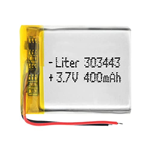 Akku 303443 LiPo 3.7V 400mAh 1.48Wh 1S 5C Liter Energy Battery para Electrónica Recargable teléfono portátil vídeo smartwatch reloj GPS - No Apta para Radio Control 45x34x3mm (400mAh|303443) von Liter energy battery