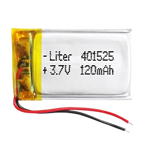 Akku 401525 LiPo 3.7V 120mAh 0.444Wh 1S 5C Liter Energy Battery Lithium Polymer Batterien Schutzplatine für Elektronik Wiederaufladbar - Nicht geeignet für Funksteuerung 27x15x4mm (120mAh|401525) von Liter energy battery