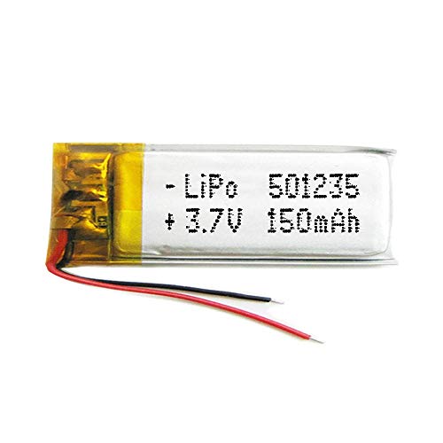Akku 501235 LiPo 3.7V 150mAh 0.555Wh 1S 5C Liter Energy Battery Lithium Polymer Batterien Schutzplatine für Elektronik Wiederaufladbar - Nicht geeignet für Funksteuerung 37x12x5mm (150mAh|501235) von Liter energy battery