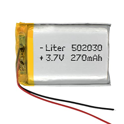 Akku 502030 LiPo 3.7V 270mAh 0.999Wh 1S 5C Liter Energy Battery Lithium Polymer Batterien Schutzplatine für Elektronik Wiederaufladbar - Nicht geeignet für Funksteuerung 32x20x5mm (270mAh|502030) von Liter energy battery