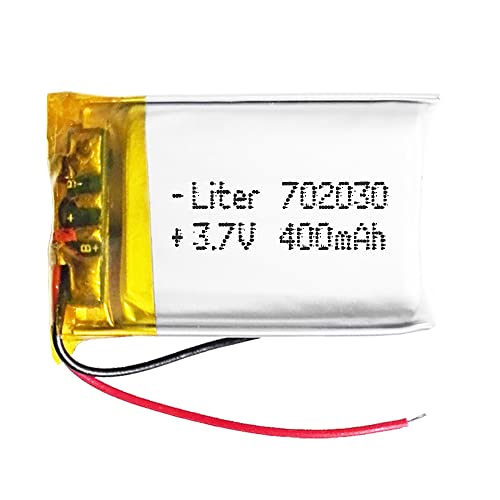 Akku 702030 LiPo 3.7V 400mAh 1.48Wh 1S 5C Liter Energy Battery para Electrónica Recargable teléfono portátil vídeo smartwatch reloj GPS - No Apta para Radio Control 32x20x7mm (400mAh|702030) von Liter energy battery