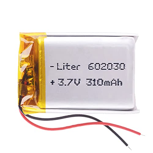 Batterie 602030 LiPo 3.7V 310mAh 1.147Wh 1S 5C Liter Energy Battery Akku für Elektronik Wiederaufladbar Handy Tragbar Video Licht Led GPS - Nicht geeignet für Funksteuerung 32x20x6mm (310mAh|602030) von Liter energy battery