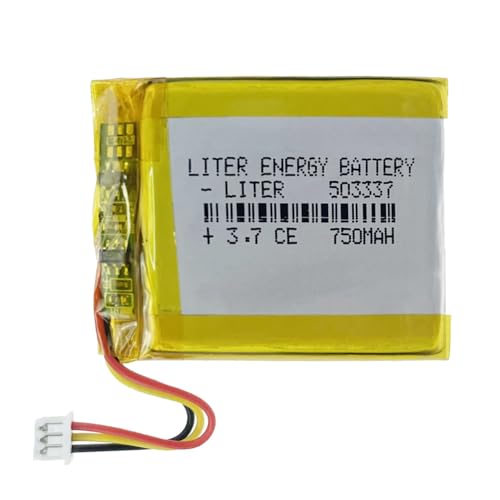 Liter energy battery Akku mit Stecker 503337 LiPo 3,7V 750mAh 2,775Wh JST PH Stecker 1,00m Pins 3 Kabel Liter Energie Akku Wiederaufladbar mit NTC Thermistor Nicht geeignet für Funksteuerung 39x33x5 von Liter energy battery