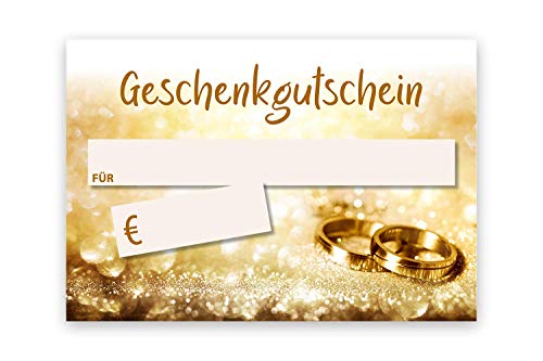 "Hochzeit - Gold" Gutschein, Gutscheinübergabe, Geschenkgutschein von Litfax GmbH