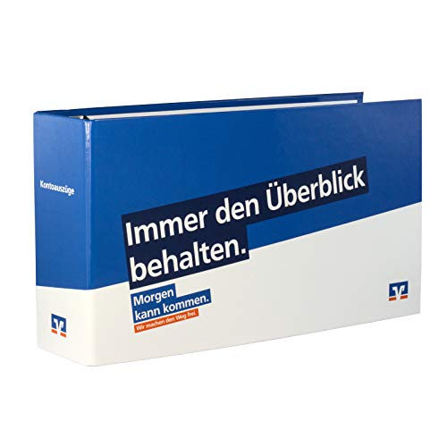 1 x Kontoauszugsordner blau (Morgen kann kommen) mit Volksbank Logo, Ordner für Kontoauszüge, Bankordner von Litfax