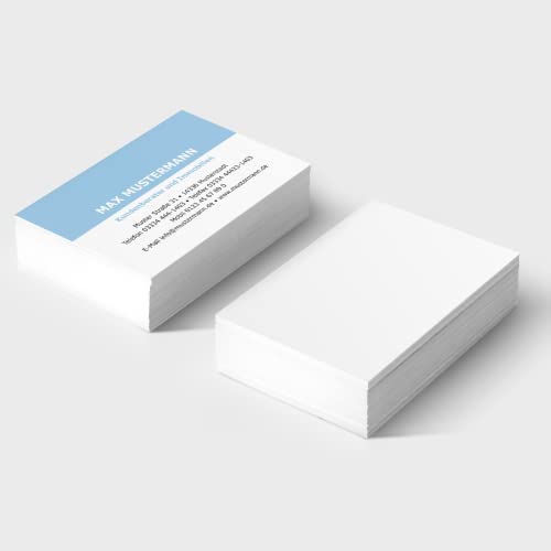 100 Stück Visitenkarten erstellen und auf 300g Karton matt drucken lassen | personalisierte Karten 85 x 55 mm | Visitenkarte einseitig selbst gestalten von Litfax