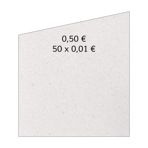 1000 x Handrollpapier für 50 x 0,01 € (weiß), Rollgeld, Münzrollenpapier für Euro Münzen, Geldrollen von Litfax