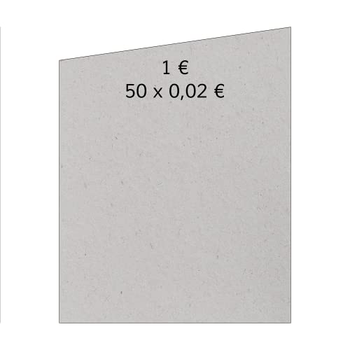 1000 x Handrollpapier für 50 x 0,02 € (grau), Rollgeld, Münzrollenpapier für Euro Münzen, Geldrollen von Litfax