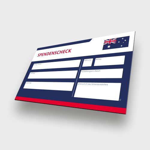 "Australien" Spendenscheck Übergabescheck PR-Scheck Dekoscheck - Größe: 60 x 34 cm von Litfax