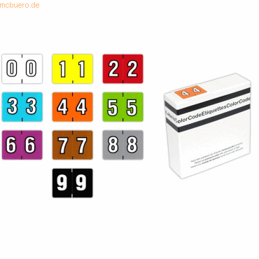 Litfax Color Ziffern-Signale 0 (Farbsystem Leitz/Elba) weiß VE=500 Stü von Litfax