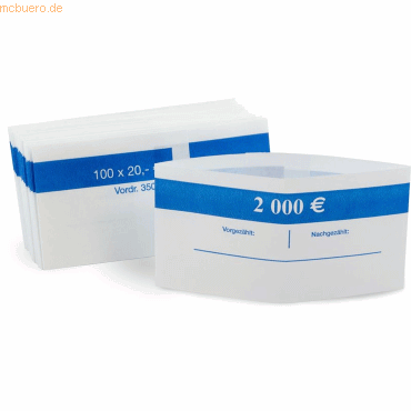 Litfax Geldbanderole für 100x20,00 EUR neutral VE=1000 Stück blau von Litfax