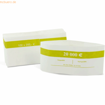 Litfax Geldbanderole für 100x200,00 EUR neutral VE=1000 Stück grün-gel Litfax Geldbanderole für 100x200,00 EUR neutral VE=1000 Stück grün-gel von Litfax