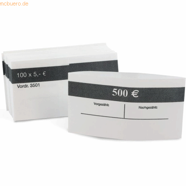Litfax Geldbanderole für 100x5,00 EUR neutral VE=1000 Stück grau Litfax Geldbanderole für 100x5,00 EUR neutral VE=1000 Stück grau von Litfax
