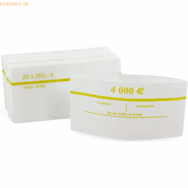 Litfax Geldbanderole für 20x200,00 EUR neutral VE=1000 Stück grün-gelb von Litfax