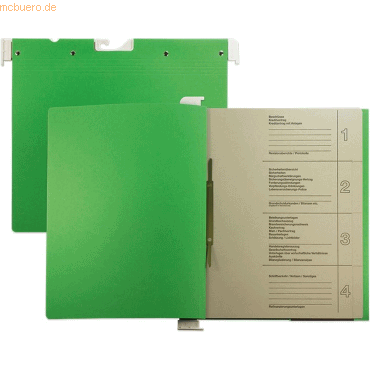 Litfax Hängekreditmappe combi.map mit 4-teiligem Register TYP 2 grün von Litfax
