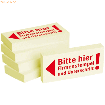 Litfax Haftnotizen 75x35mm gelb 'Bitte hier Firmenstempel und Untersch Litfax Haftnotizen 75x35mm gelb 'Bitte hier Firmenstempel und Untersch von Litfax
